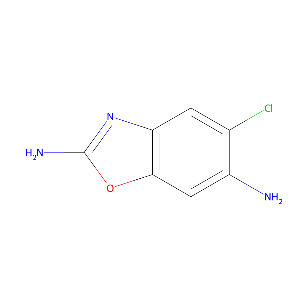 5-Chloro-1,3-benzoxazole-2,6-diamine molecular structure, CAS 1820685-02-6