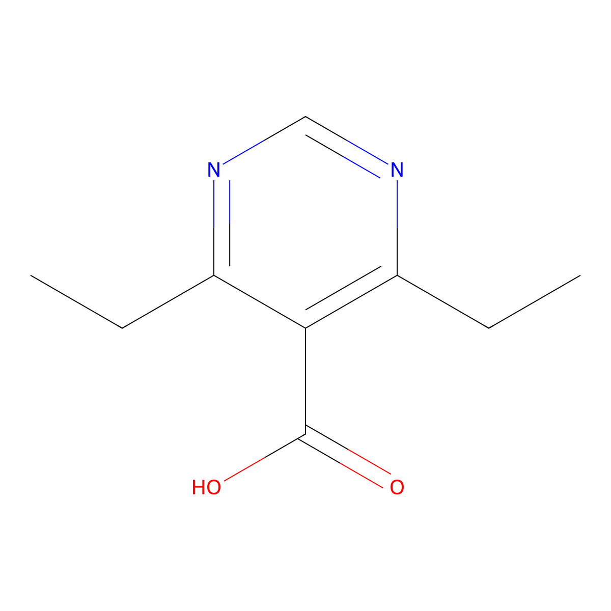 4,6-Diethylpyrimidine-5-carboxylic acid molecular structure, CAS 1820685-04-8