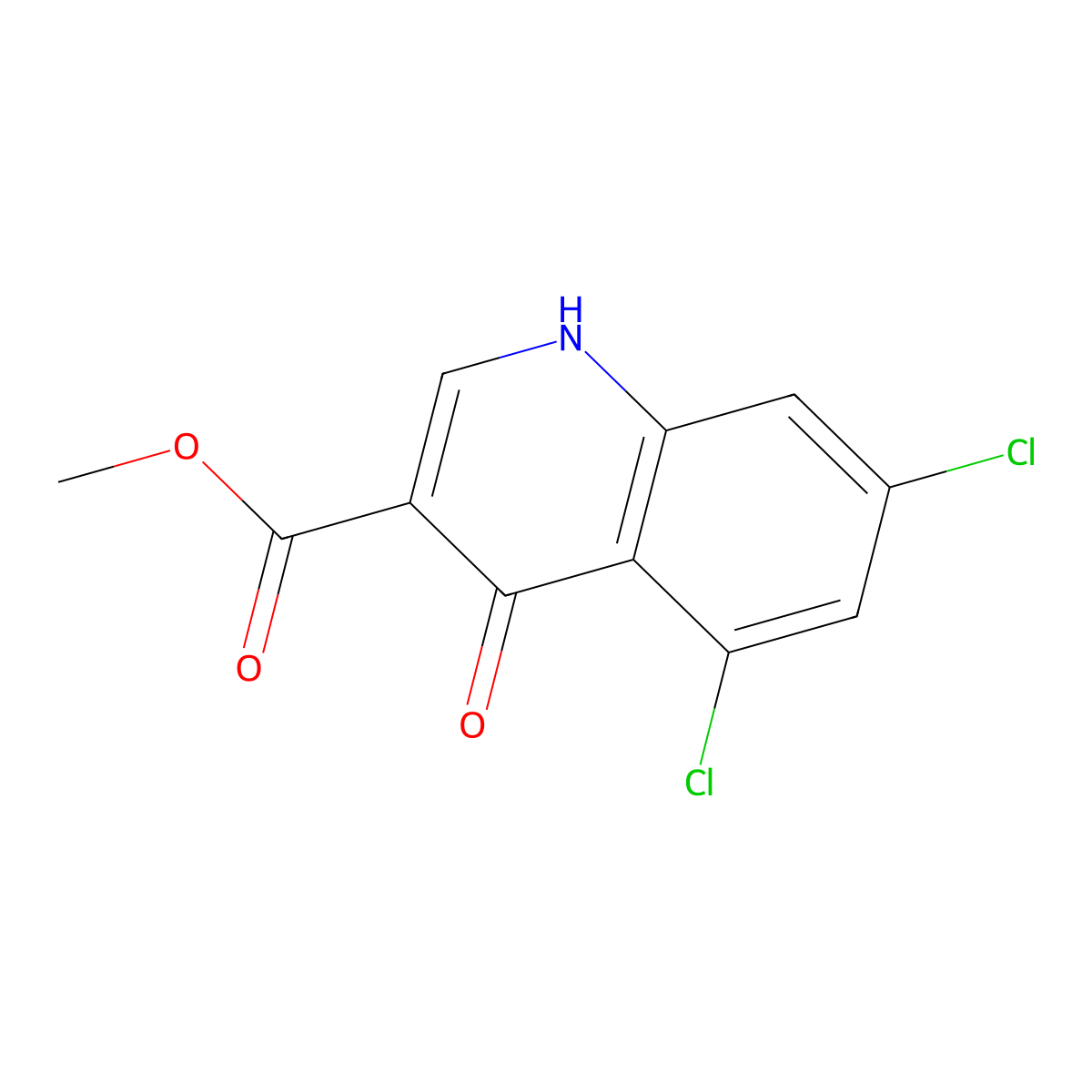 Methyl 5,7-dichloro-4-hydroxyquinoline-3-carboxylate molecular structure, CAS 1820685-13-9