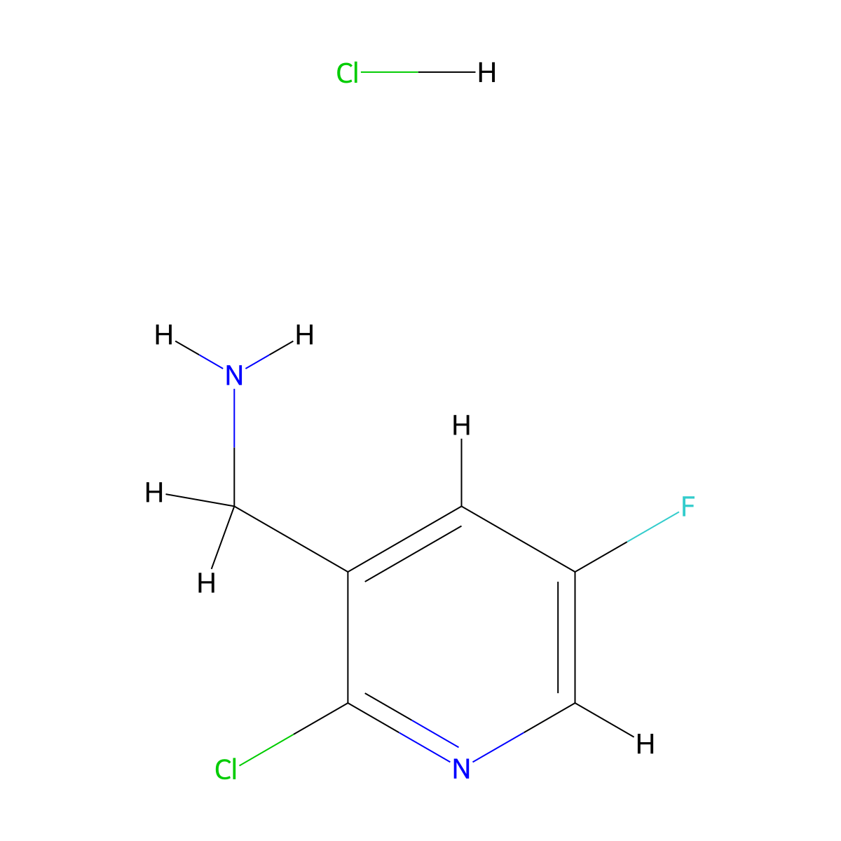 (2-Chloro-5-fluoropyridin-3-yl)methanamine hydrochloride molecular structure, CAS 1820685-17-3