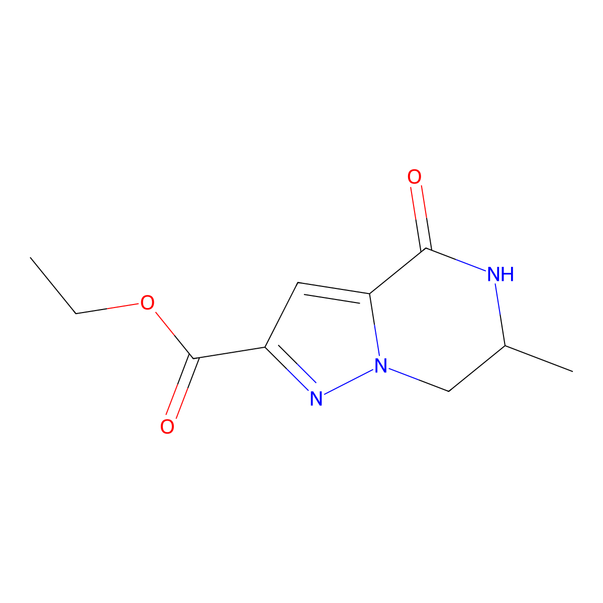 Ethyl 6-methyl-4-oxo-4,5,6,7-tetrahydropyrazolo[1,5-a]pyrazine-2-carboxylate molecular structure, CAS 1820685-21-9