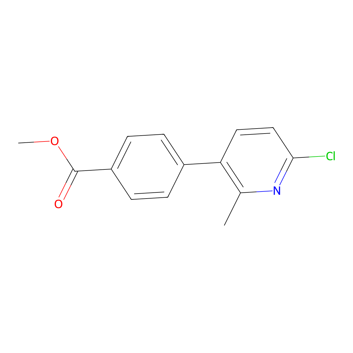 Methyl 4-(6-chloro-2-methylpyridin-3-YL)benzoate molecular structure, CAS 1820685-76-4