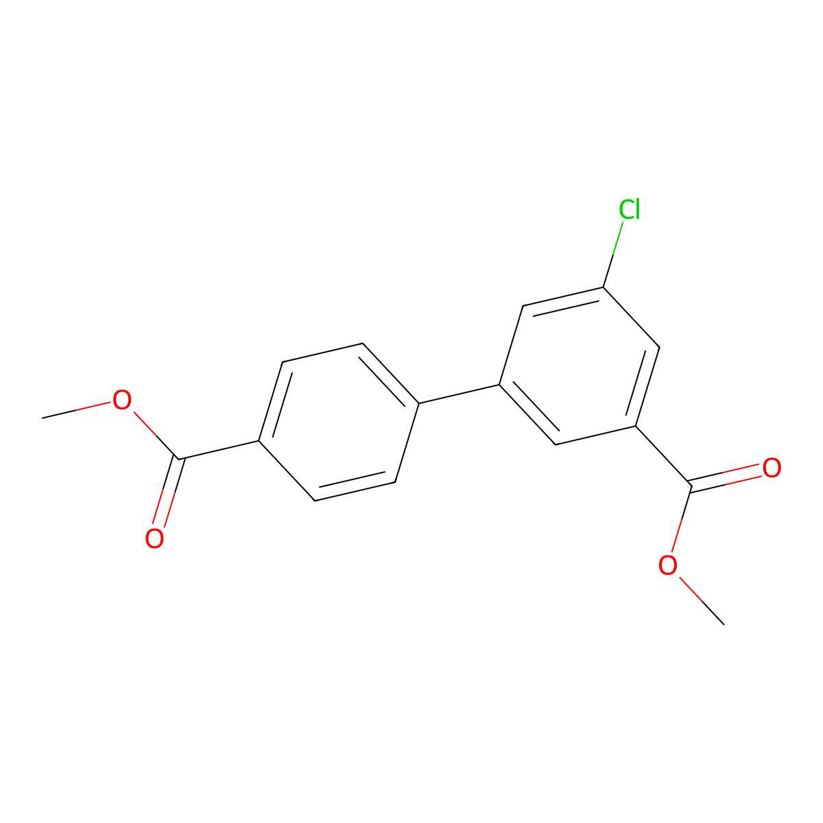Methyl 3-chloro-5-[4-(methoxycarbonyl)phenyl]benzoate molecular structure, CAS 1820685-78-6