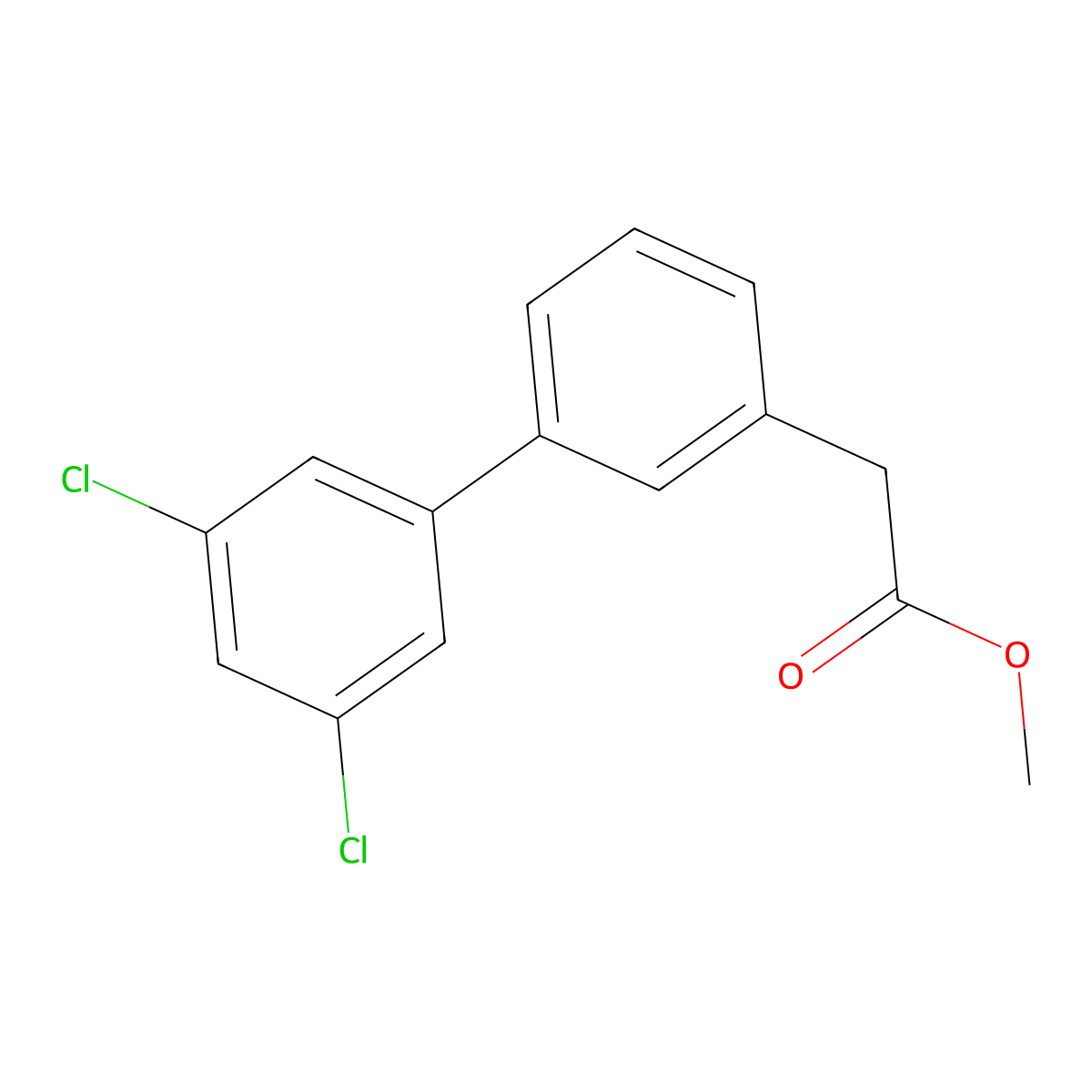 Methyl 2-[3-(3,5-dichlorophenyl)phenyl]acetate molecular structure, CAS 1820685-84-4