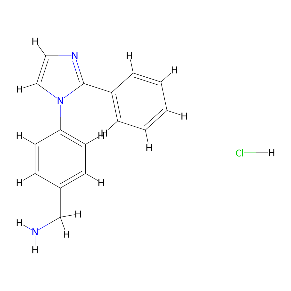 [4-(2-Phenyl-1H-imidazol-1-yl)benzyl]amine hydrochloride molecular structure, CAS 1820685-93-5