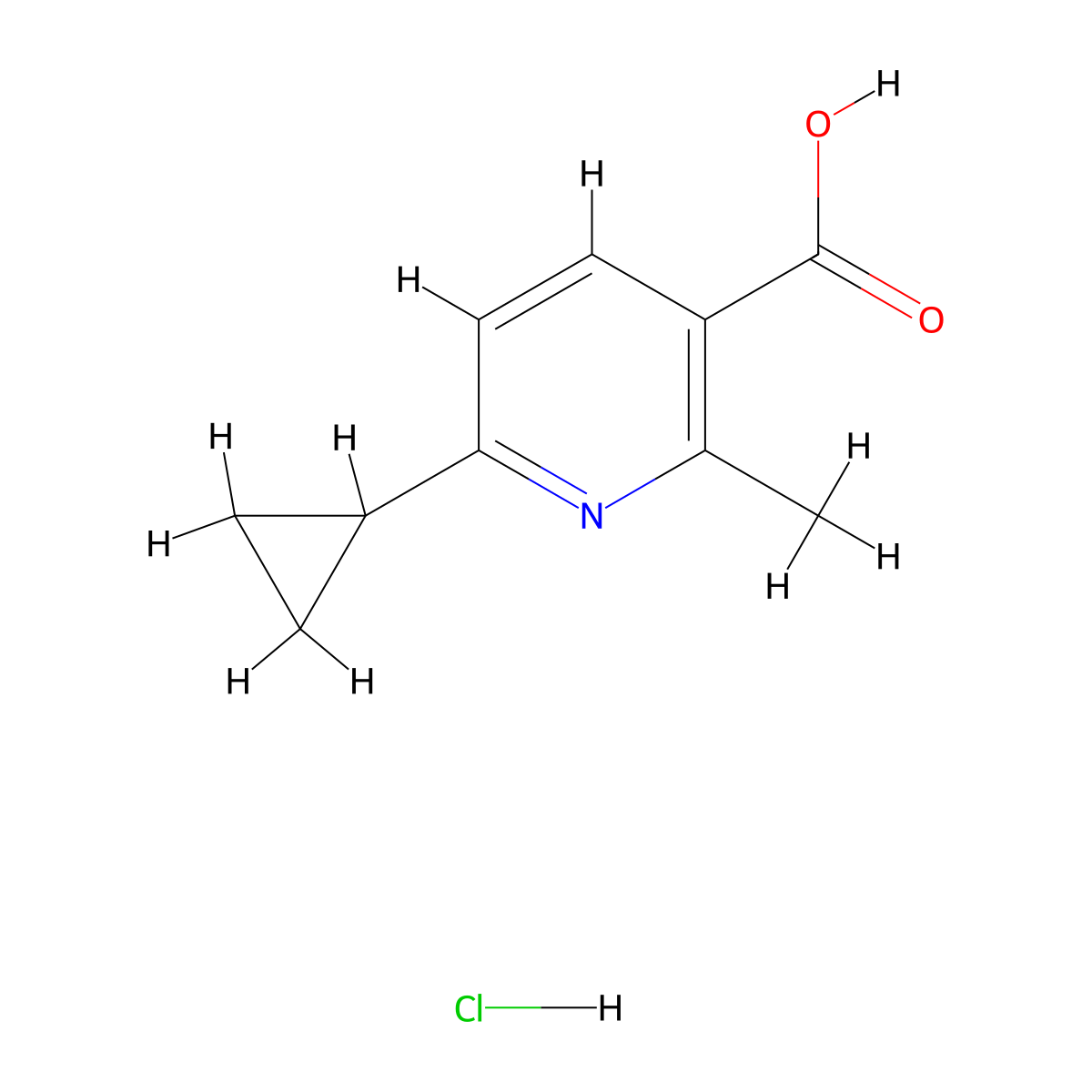6-Cyclopropyl-2-methylpyridine-3-carboxylic acid hydrochloride molecular structure, CAS 1820686-11-0