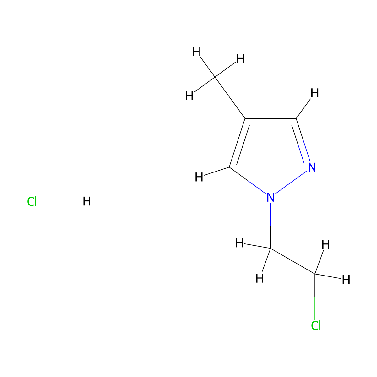 1-(2-Chloroethyl)-4-methyl-1H-pyrazole hydrochloride molecular structure, CAS 1820686-16-5