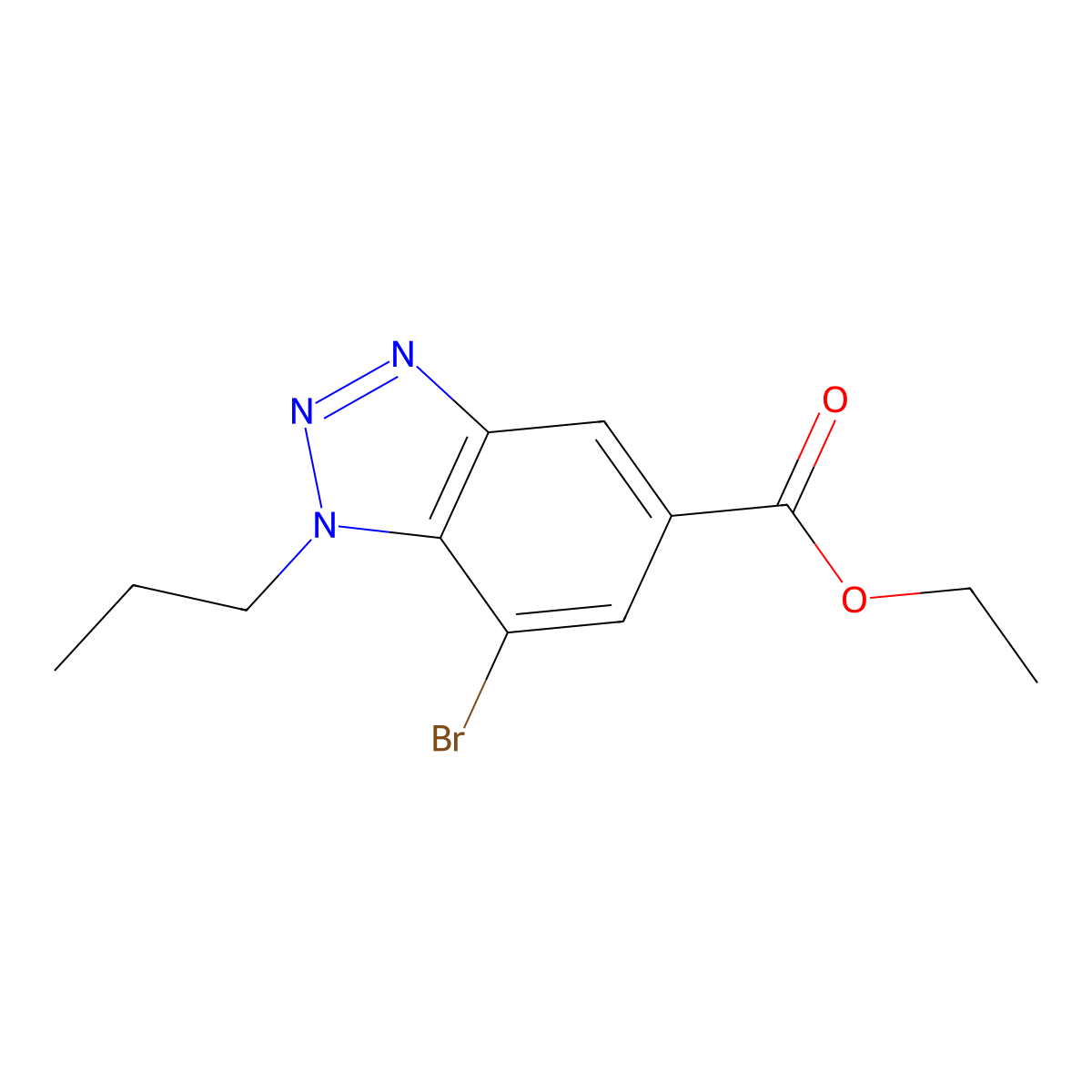 Ethyl 7-bromo-1-propyl-1,2,3-benzotriazole-5-carboxylate molecular structure, CAS 1820686-19-8