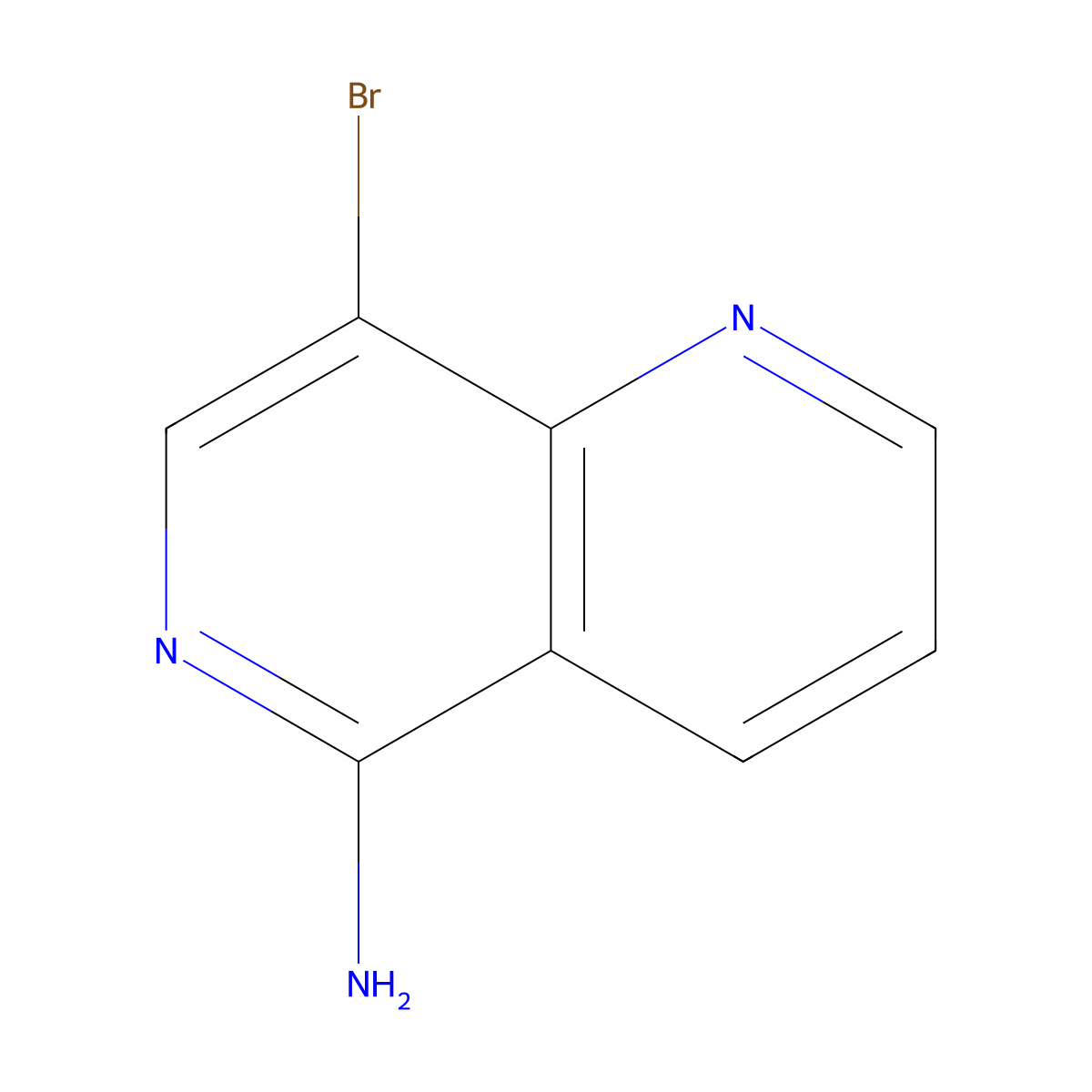 8-Bromo-1,6-naphthyridin-5-amine molecular structure, CAS 1820686-20-1
