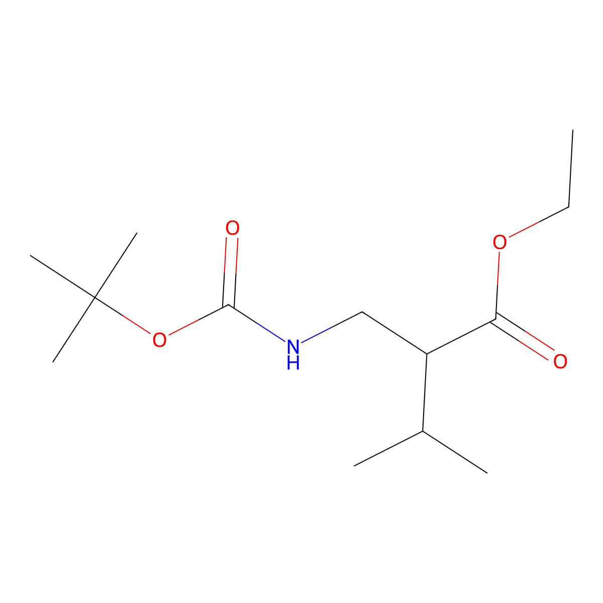 Ethyl 2-{[(tert-butoxy)carbonyl]amino}-3-methylbutanoate molecular structure, CAS 1820686-32-5