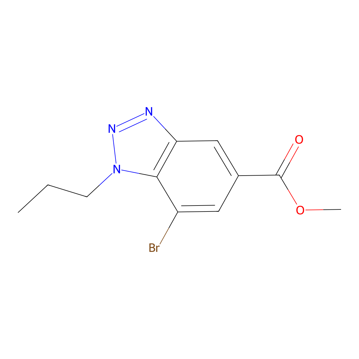 Methyl 7-bromo-1-propyl-1,2,3-benzotriazole-5-carboxylate molecular structure, CAS 1820686-35-8