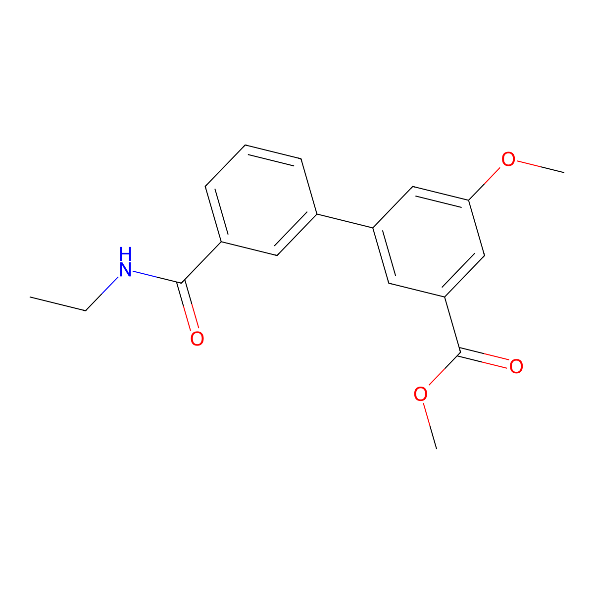Methyl 3-[3-(ethylcarbamoyl)phenyl]-5-methoxybenzoate molecular structure, CAS 1820686-37-0