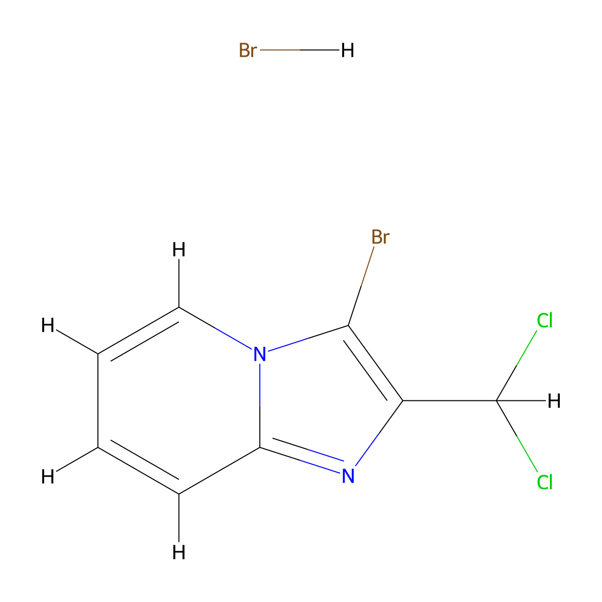 3-Bromo-2-dichloromethyl-imidazo[1,2-a]pyridine hydrobromide molecular structure, CAS 1820686-45-0