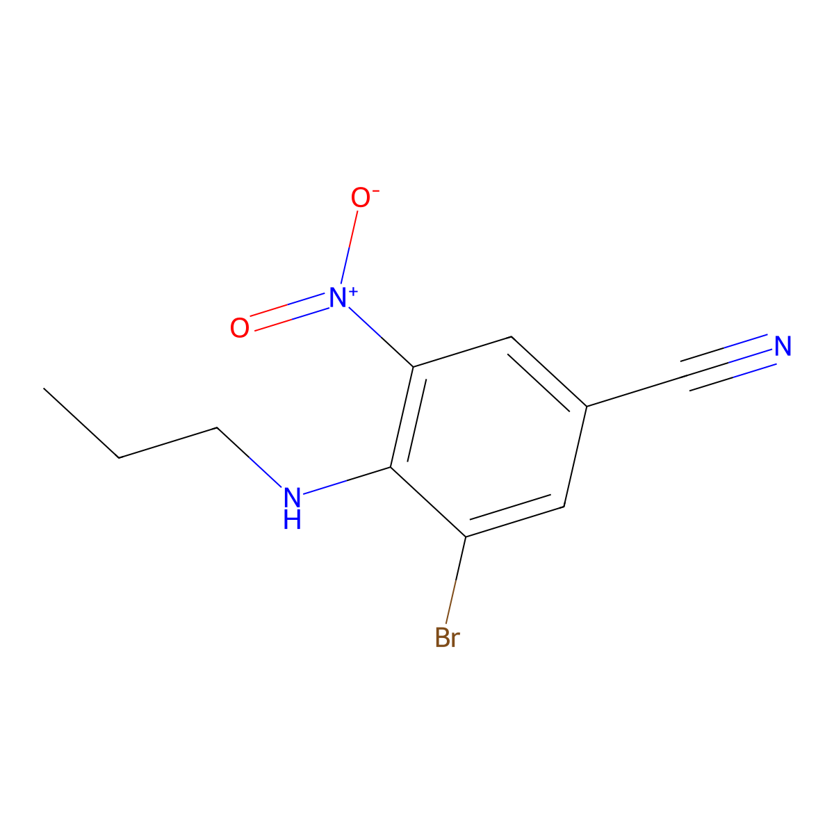 3-Bromo-5-nitro-4-(propylamino)benzonitrile molecular structure, CAS 1820686-50-7