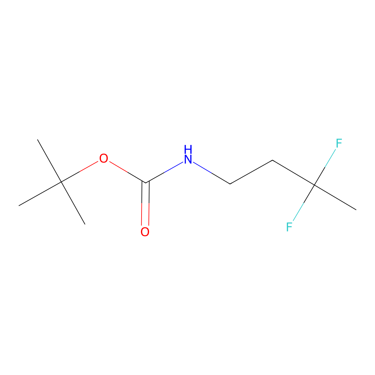 tert-butyl N-(3,3-difluorobutyl)carbamate molecular structure, CAS 1820686-72-3