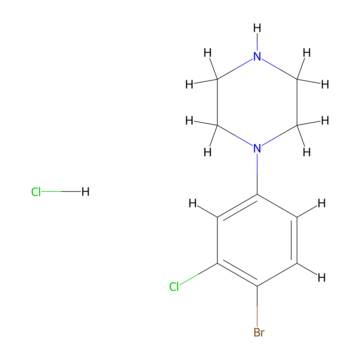 1-(4-Bromo-3-chlorophenyl)piperazine hydrochloride molecular structure, CAS 1820686-77-8