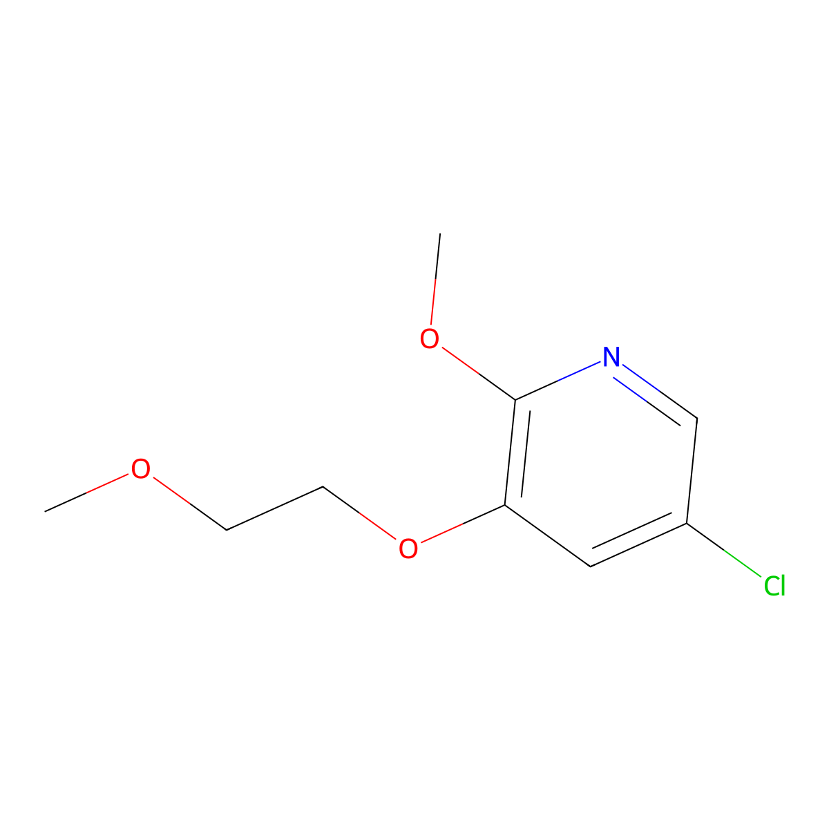 5-Chloro-2-methoxy-3-(2-methoxyethoxy)pyridine molecular structure, CAS 1820686-93-8