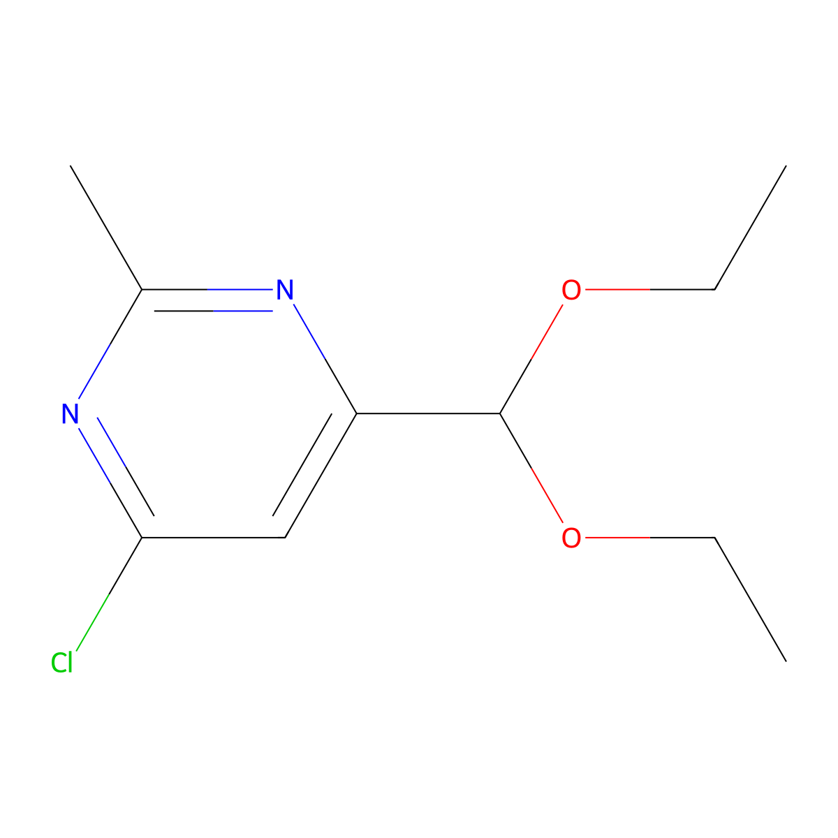 4-Chloro-6-(diethoxymethyl)-2-methylpyrimidine molecular structure, CAS 1820686-94-9