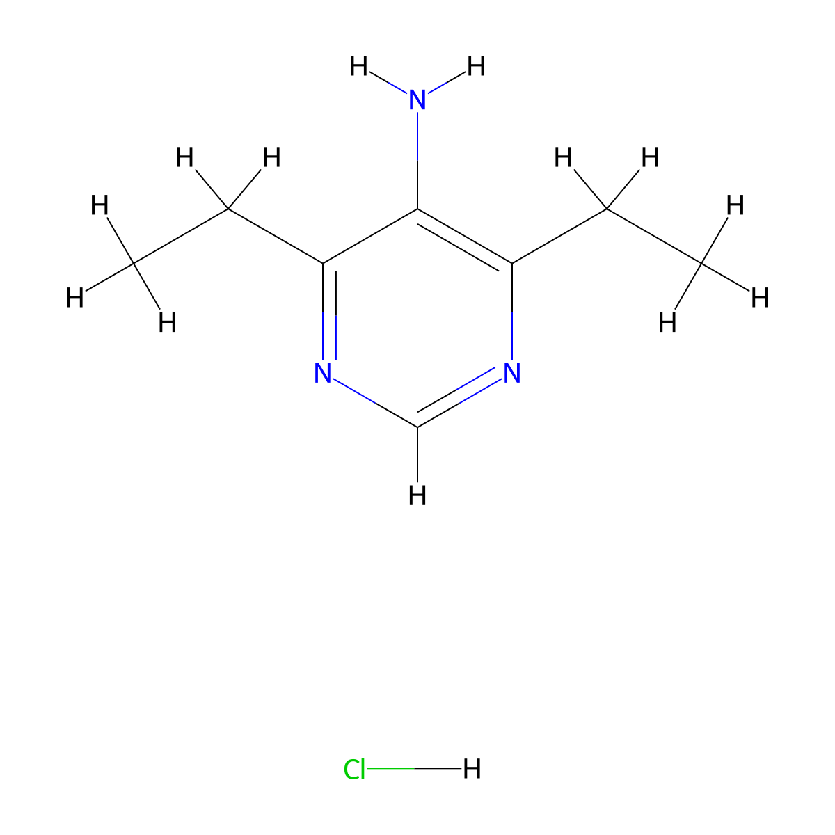 4,6-Diethylpyrimidin-5-amine hydrochloride molecular structure, CAS 1820687-21-5