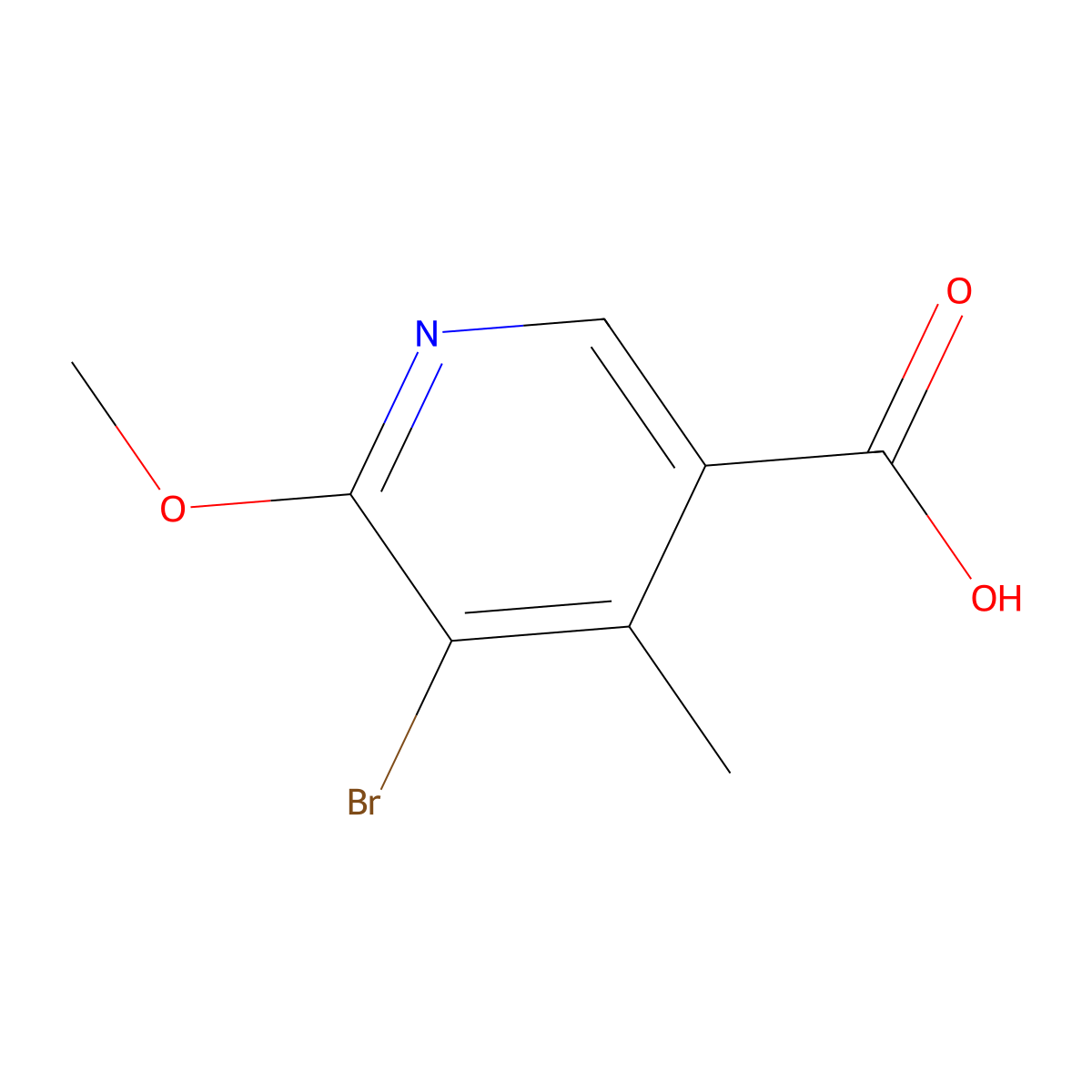 5-Bromo-6-methoxy-4-methylnicotinic acid molecular structure, CAS 1820687-27-1