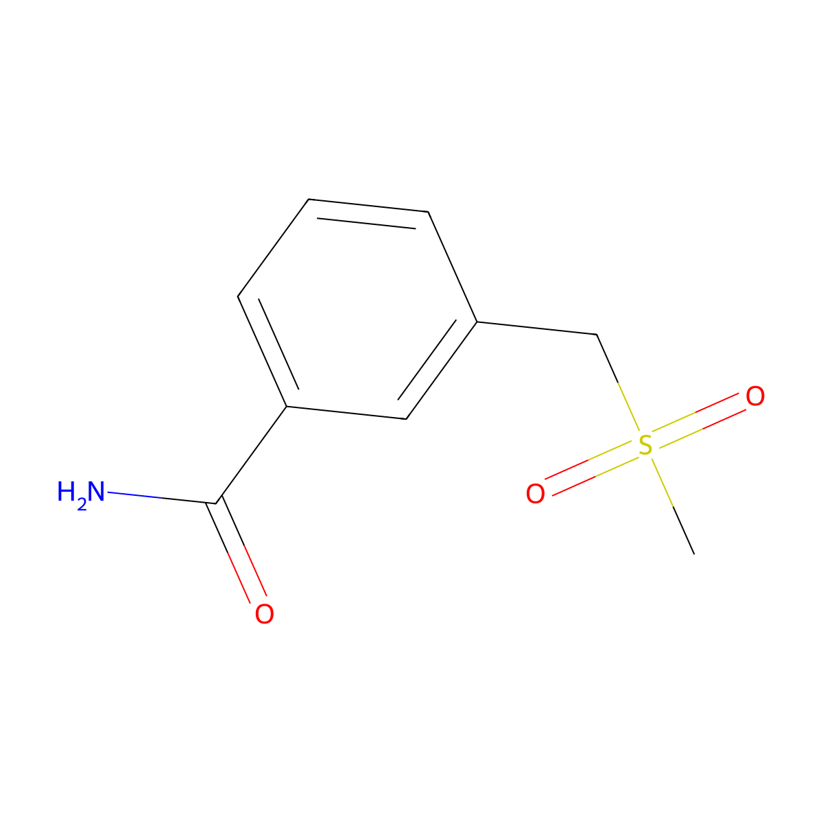 3-((Methylsulfonyl)methyl)benzamide molecular structure, CAS 1820687-33-9