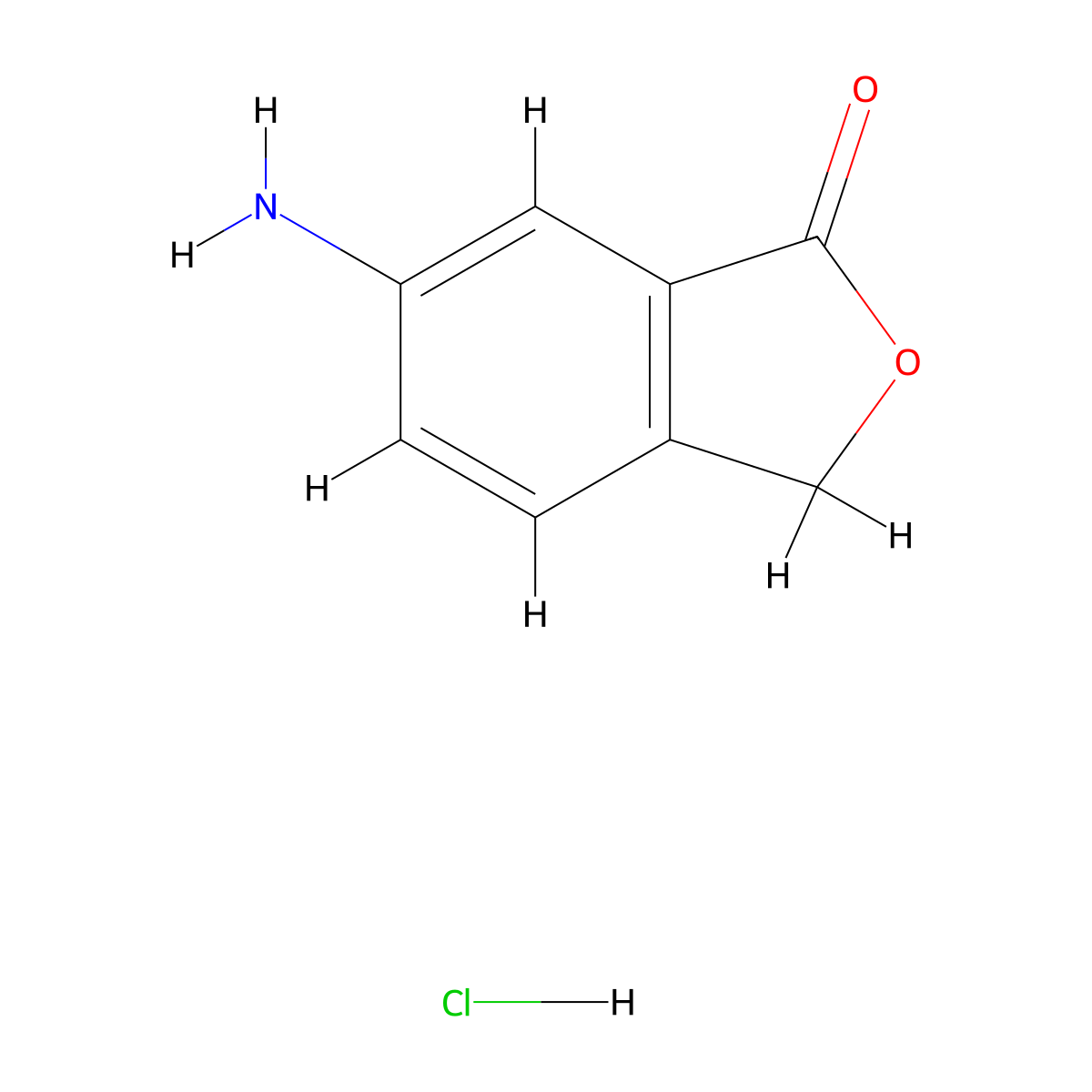 6-Amino-1,3-dihydroisobenzofuran-1-one HCl molecular structure, CAS 1820687-35-1