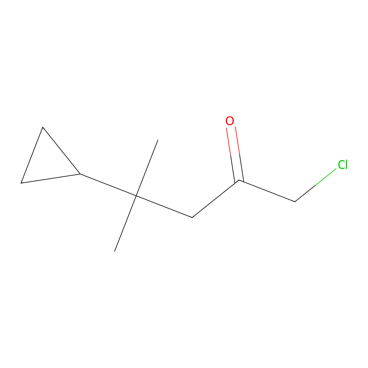1-Chloro-4-cyclopropyl-4-methylpentan-2-one molecular structure, CAS 1820687-52-2