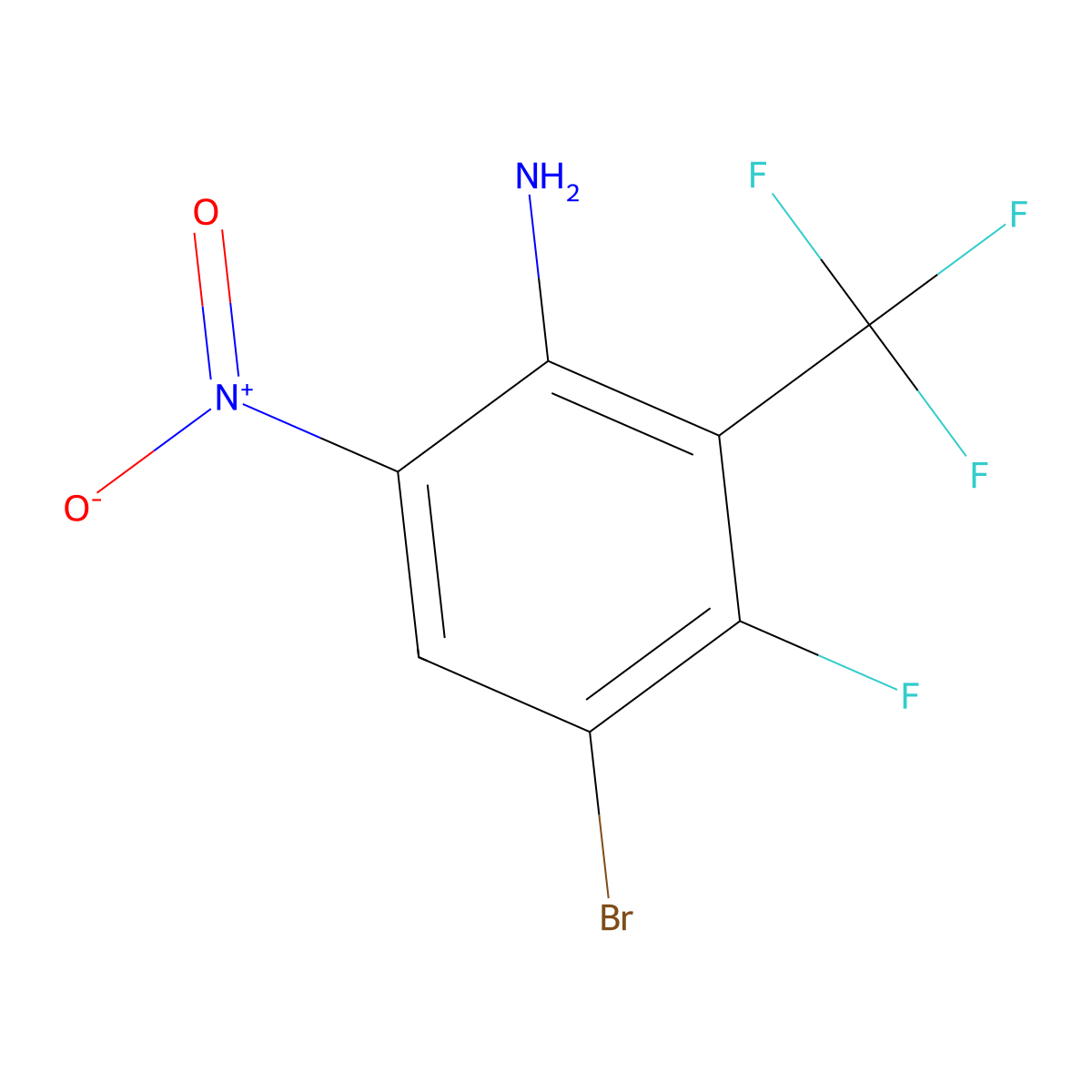 4-Bromo-3-fluoro-6-nitro-2-(trifluoromethyl)aniline molecular structure, CAS 1820687-67-9