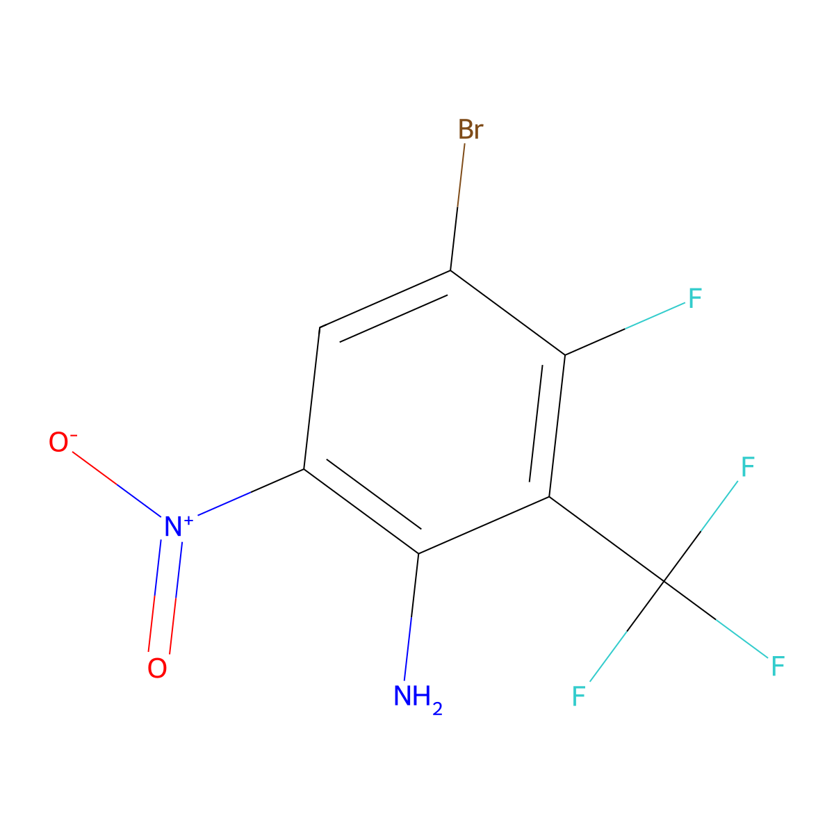 4-Bromo-3-fluoro-6-nitro-2-(trifluoromethyl)aniline molecular structure, CAS 1820687-67-9