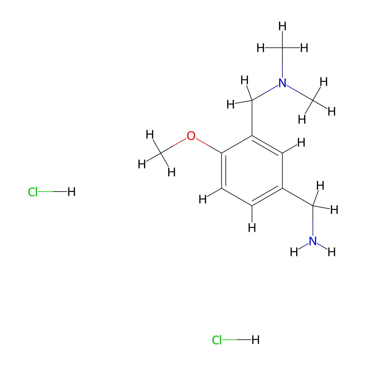 1-(5-(aminomethyl)-2-methoxyphenyl)-N,N-dimethylmethanamine dihydrochloride molecular structure, CAS 1820687-70-4