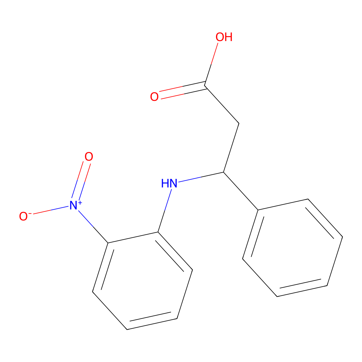 3-[(2-Nitrophenyl)amino]-3-phenylpropanoic acid molecular structure, CAS 1820687-74-8