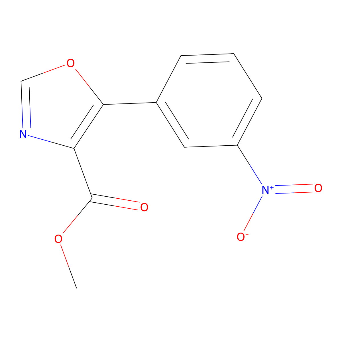 Methyl 5-(3-nitrophenyl)-1,3-oxazole-4-carboxylate molecular structure, CAS 1820687-81-7