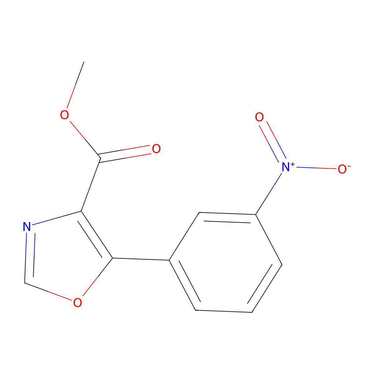 Methyl 5-(3-nitrophenyl)-1,3-oxazole-4-carboxylate molecular structure, CAS 1820687-81-7