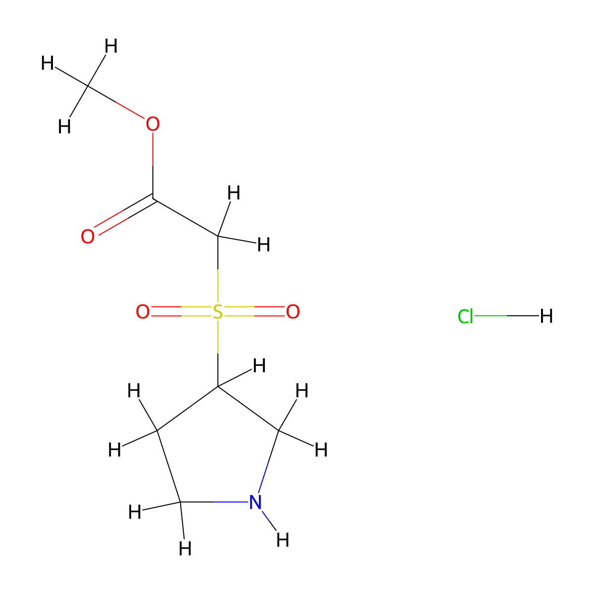 Methyl 2-(pyrrolidine-3-sulfonyl)acetate hydrochloride molecular structure, CAS 1820687-97-5