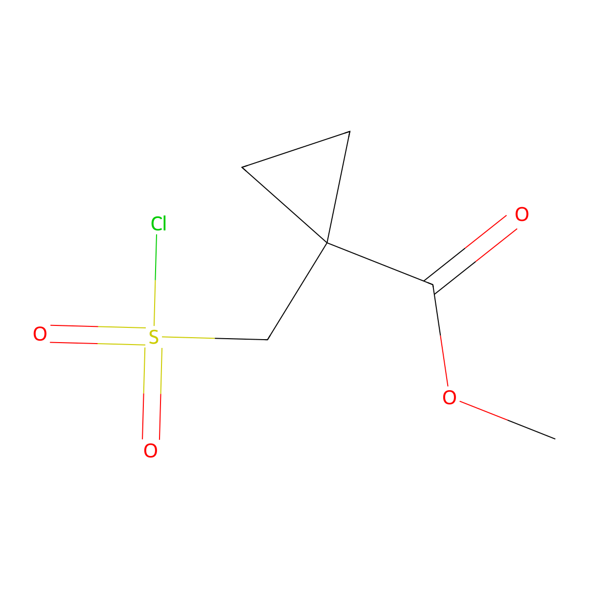 Methyl 1-[(chlorosulfonyl)methyl]cyclopropane-1-carboxylate molecular structure, CAS 1820703-07-8
