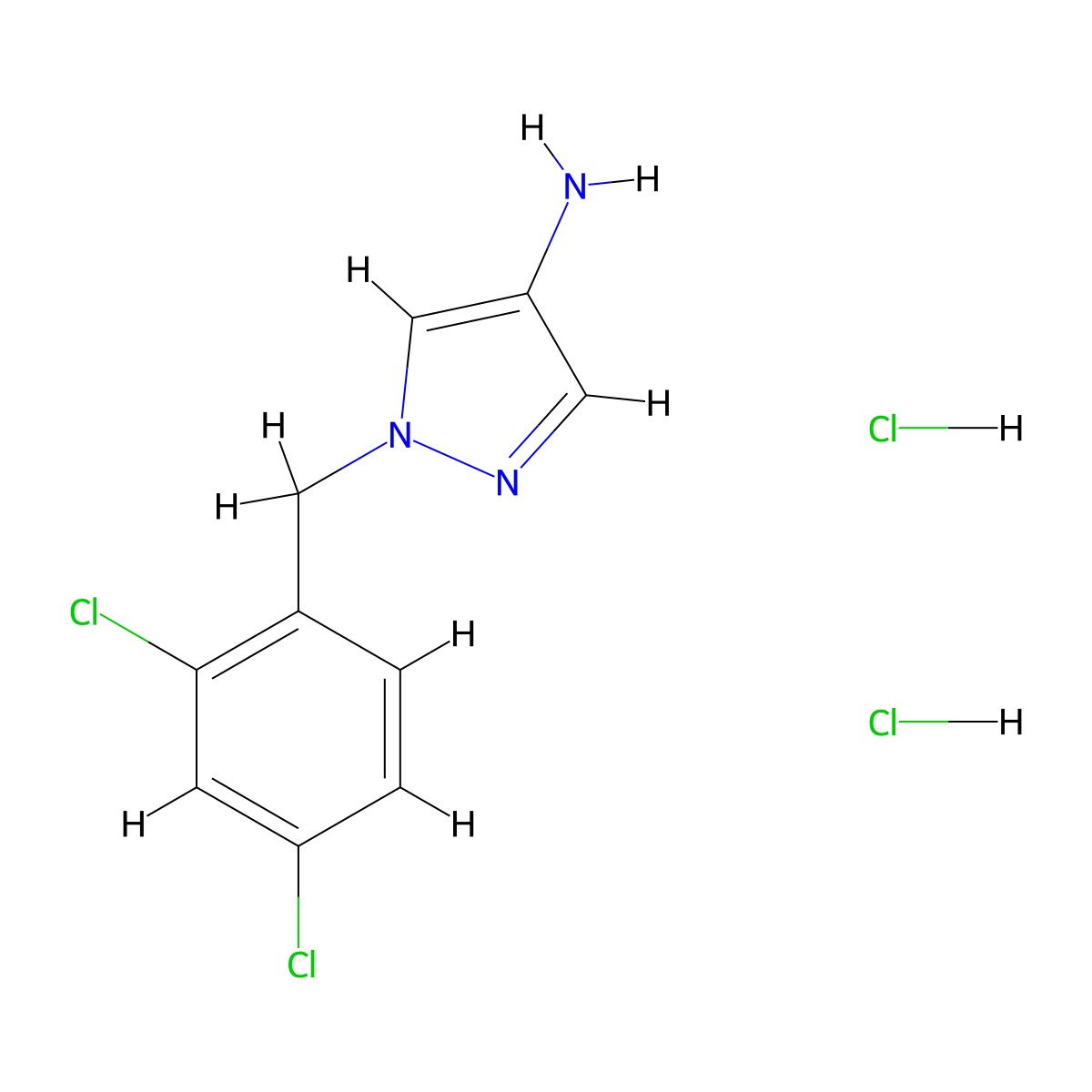 1-(2,4-Dichlorobenzyl)-1H-pyrazol-4-amine dihydrochloride molecular structure, CAS 1820703-28-3