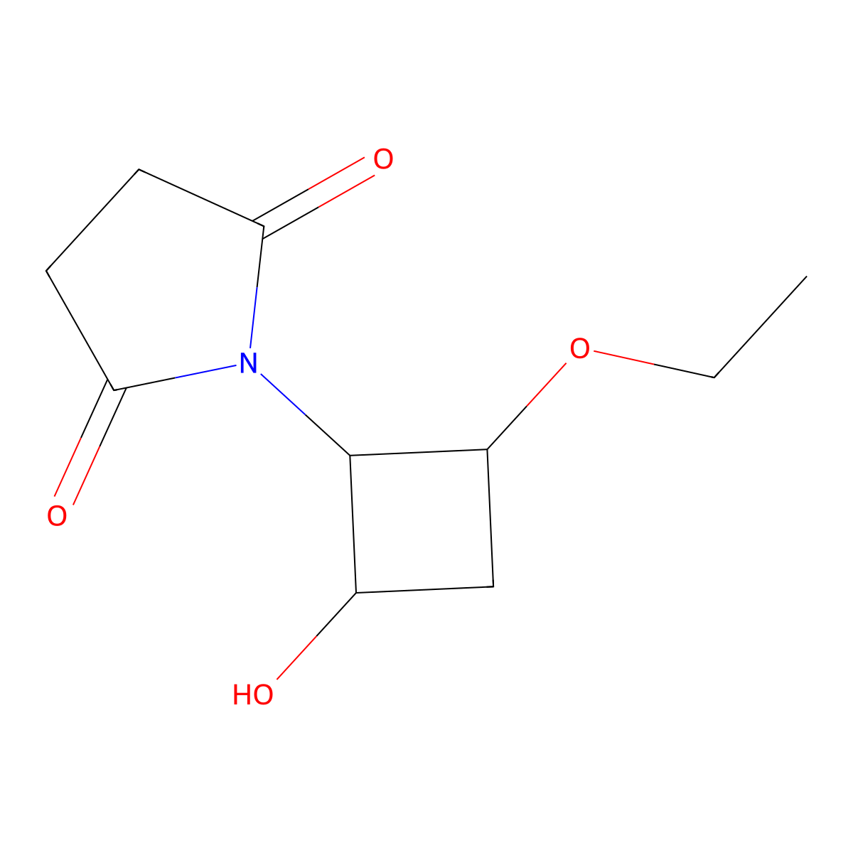 1-(2-Ethoxy-4-hydroxycyclobutyl)pyrrolidine-2,5-dione molecular structure, CAS 1820703-32-9