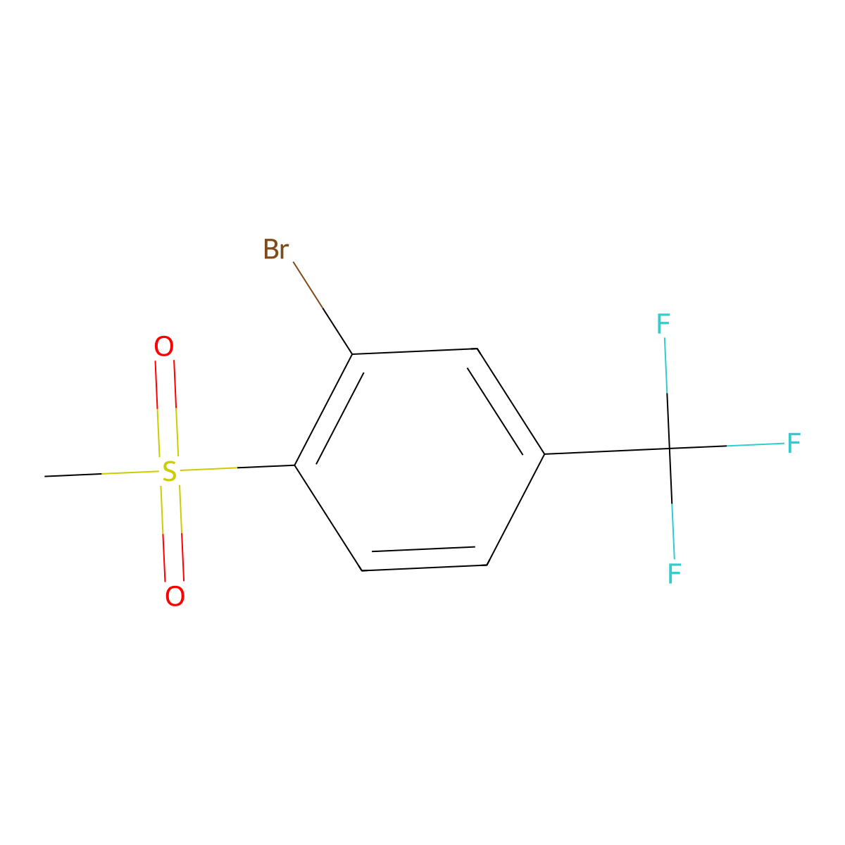2-Bromo-1-methanesulfonyl-4-(trifluoromethyl)benzene molecular structure, CAS 1820703-37-4
