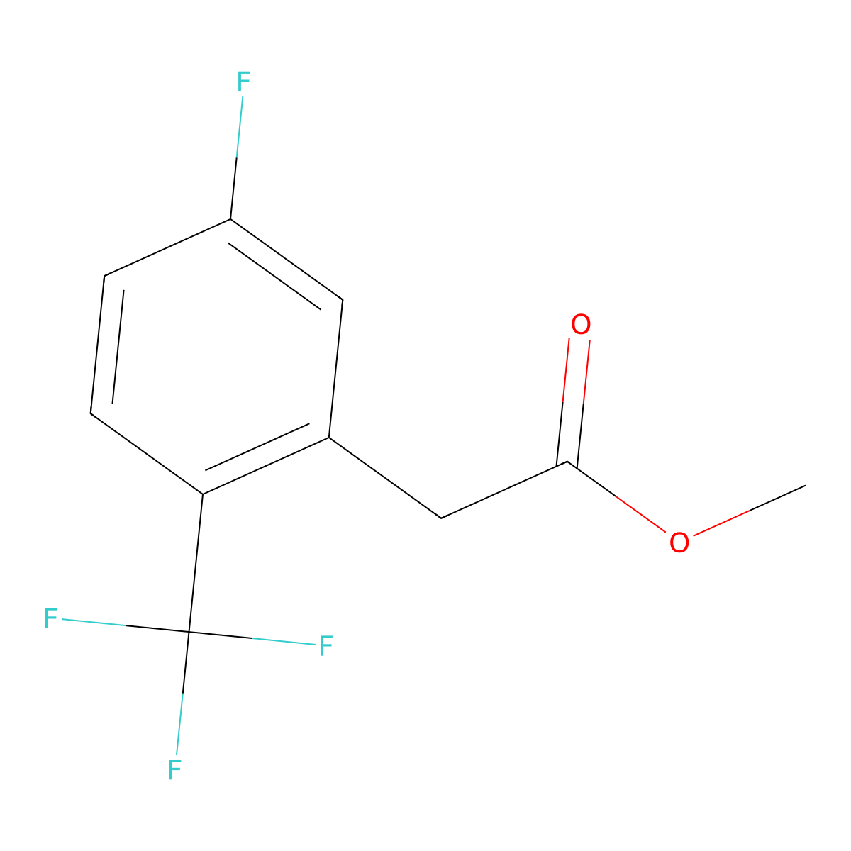 Methyl 2-[5-fluoro-2-(trifluoromethyl)phenyl]acetate molecular structure, CAS 1820703-52-3