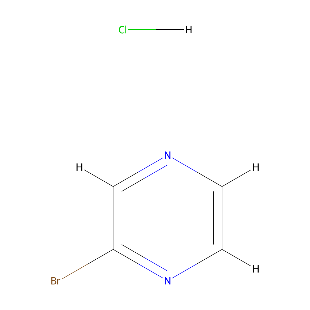 2-Bromopyrazine hydrochloride molecular structure, CAS 1820703-58-9