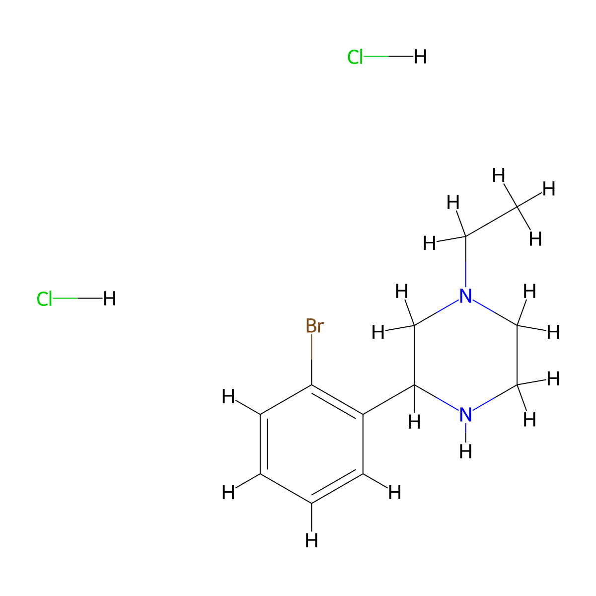 3-(2-Bromophenyl)-1-ethylpiperazine dihydrochloride molecular structure, CAS 1820703-64-7