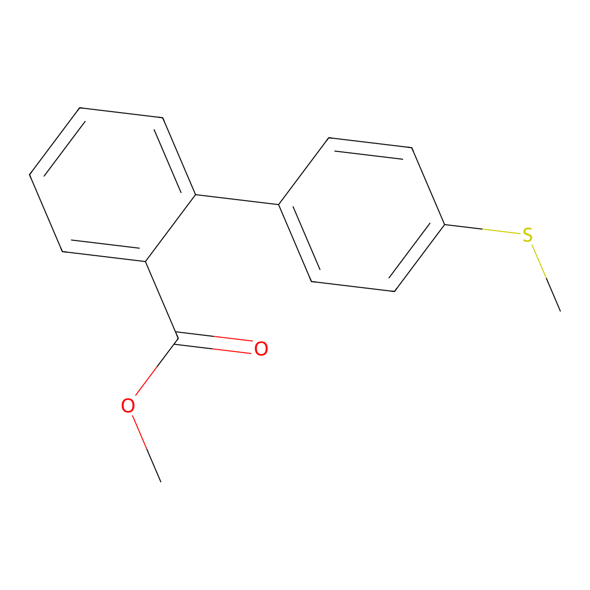 Methyl 2-[4-(methylsulfanyl)phenyl]benzoate molecular structure, CAS 1820703-66-9