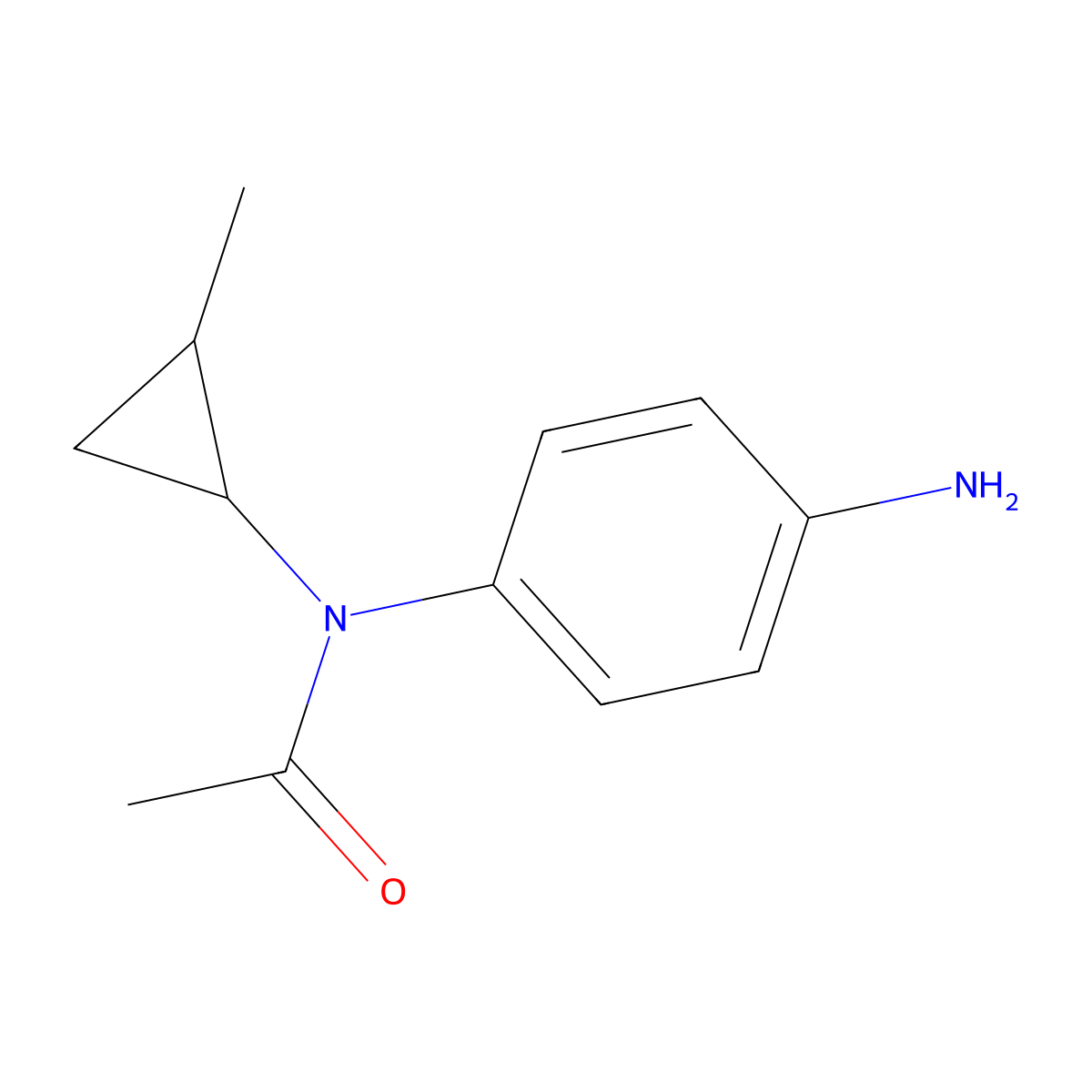 N-(4-aminophenyl)-N-(2-methylcyclopropyl)acetamide molecular structure, CAS 1820703-70-5