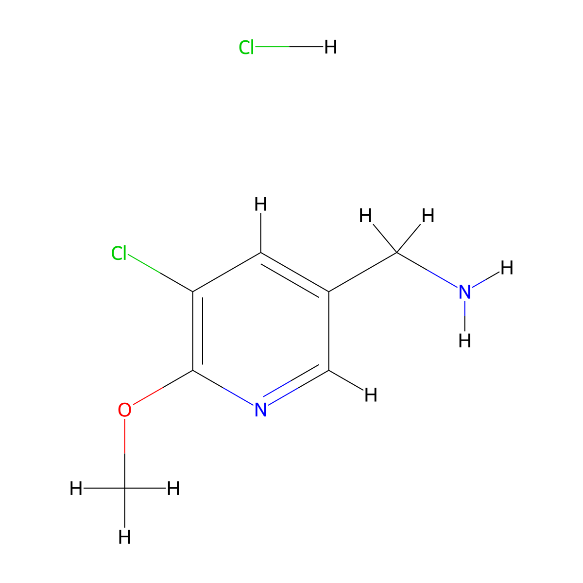 (5-Chloro-6-methoxypyridin-3-yl)methanamine hydrochloride molecular structure, CAS 1820703-71-6
