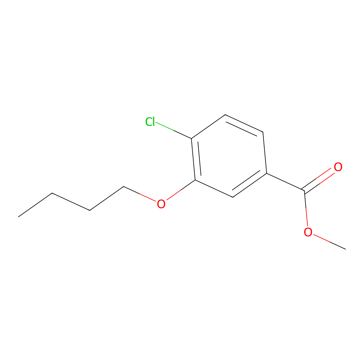 Methyl 3-butoxy-4-chlorobenzoate molecular structure, CAS 1820703-99-8