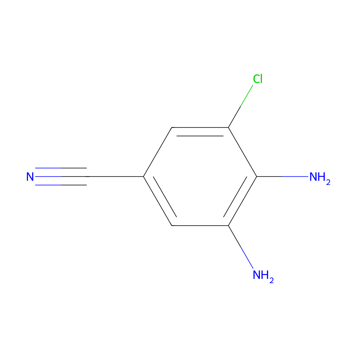 3,4-Diamino-5-chlorobenzonitrile molecular structure, CAS 1820704-16-2