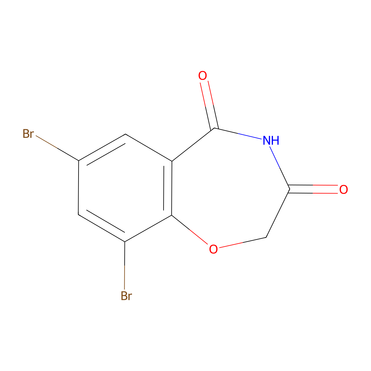 7,9-Dibromo-benzo[f][1,4]oxazepine-3,5-dione molecular structure, CAS 1820704-21-9