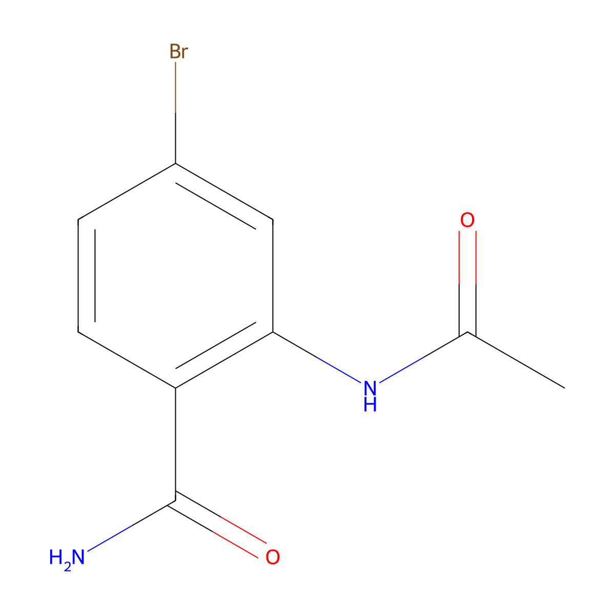 2-Acetylamino-4-bromo-benzamide molecular structure, CAS 1820704-22-0