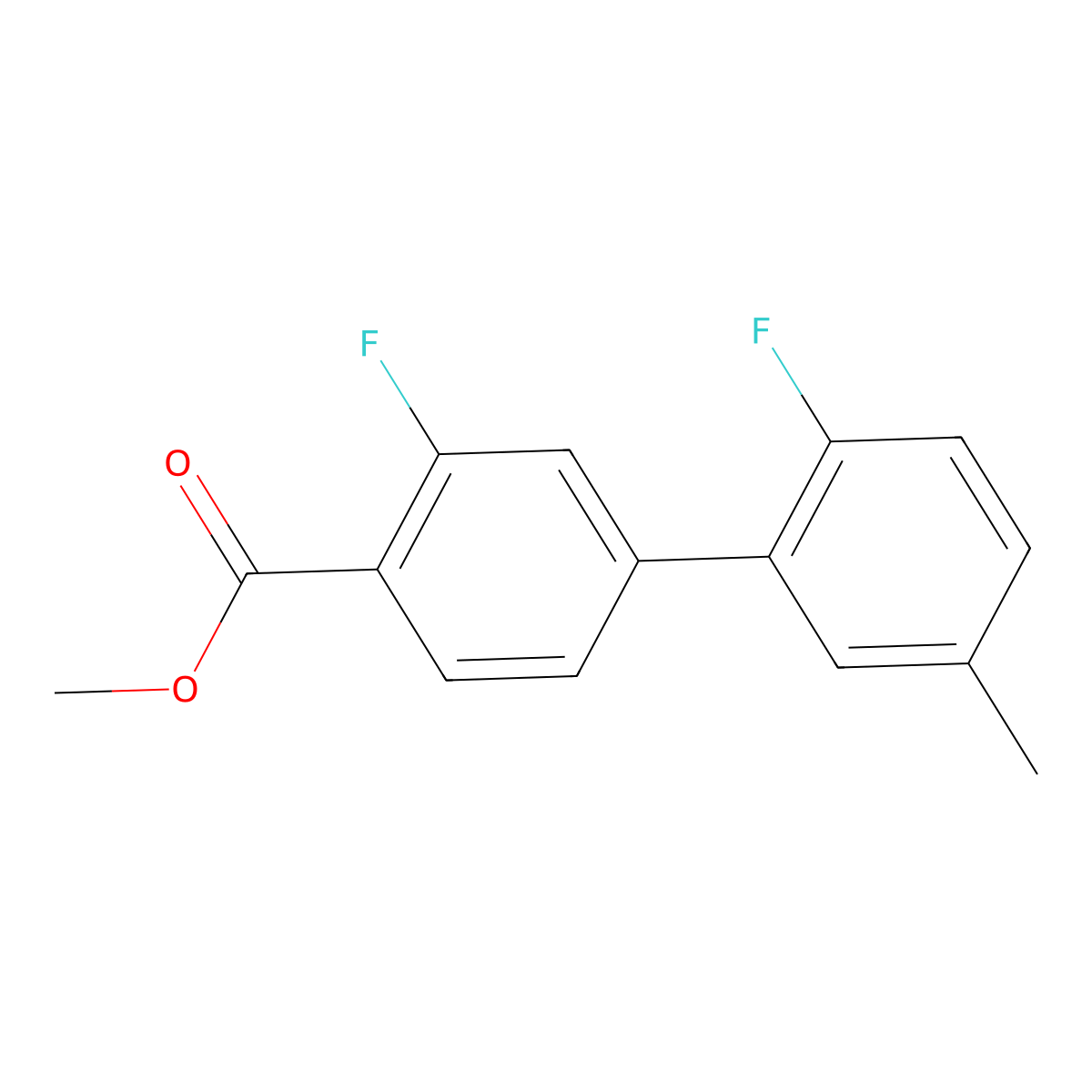 Methyl 2-fluoro-4-(2-fluoro-5-methylphenyl)benzoate molecular structure, CAS 1820704-29-7