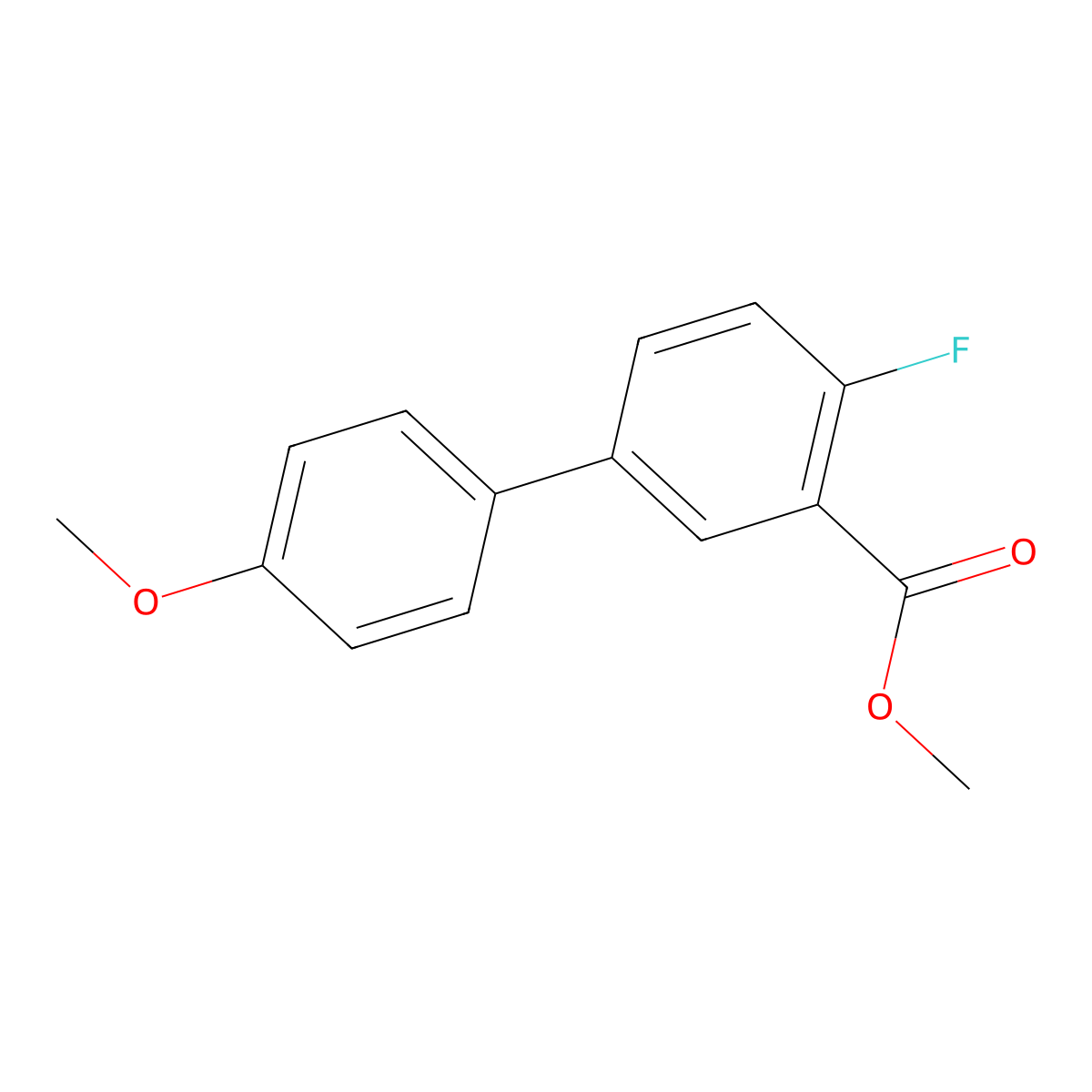Methyl 2-fluoro-5-(4-methoxyphenyl)benzoate molecular structure, CAS 1820704-35-5